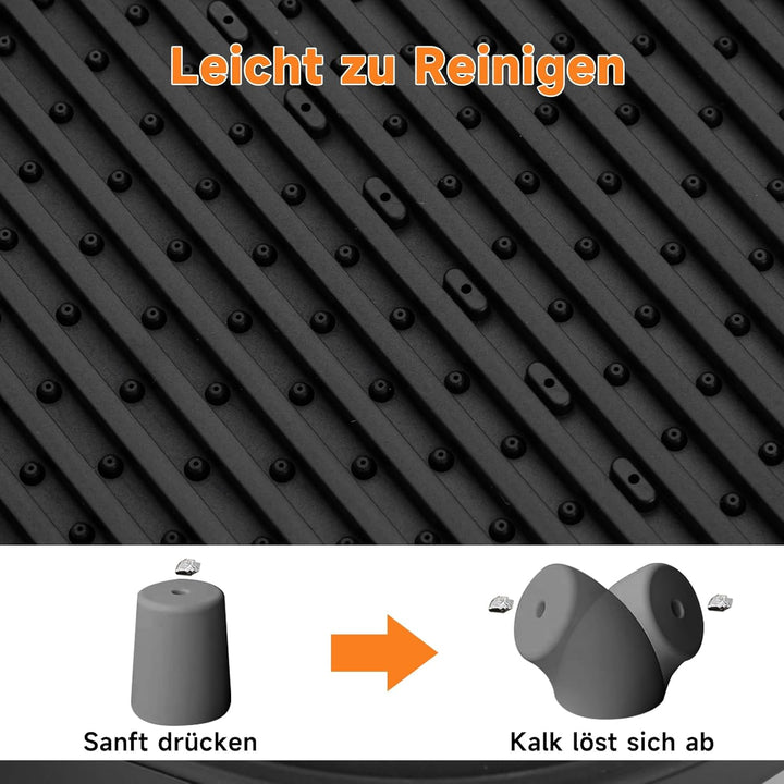 Duschkopf Gross Φ140mm mit 3+1 Strahlarten, Wassersparender Hochdruck Sparduschkopf mit Druckerhöhen