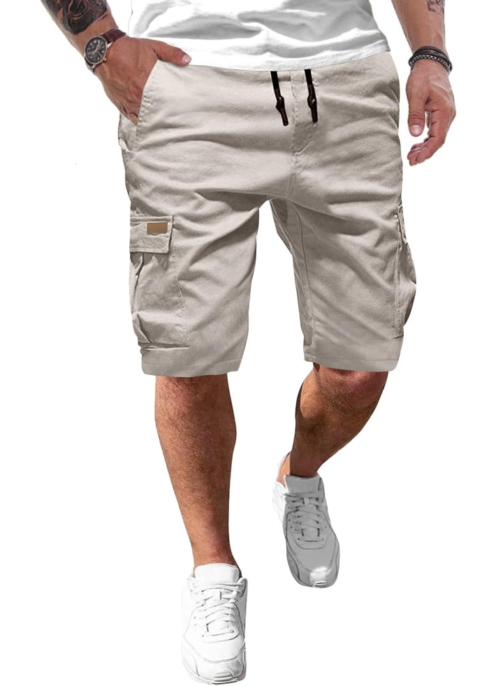 JMIERR Kurze Hosen Herren Baumwolle Cargo Shorts Herren Sommer Freizeithose mit Taschen S G Grau, S