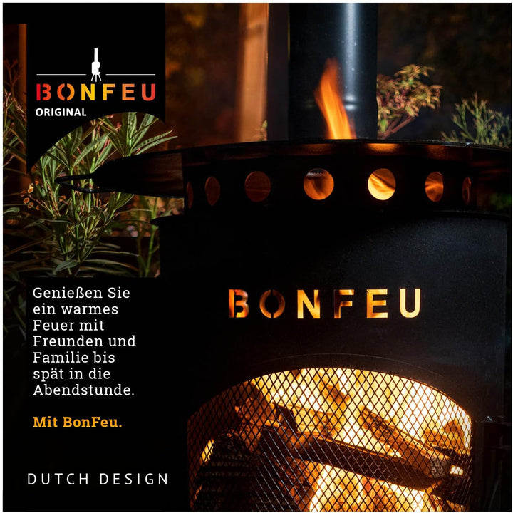 BonFeu Bongiano SP Rost - Terrassenofen - Feuerstelle mit Funkenschutz für entspannte Abende - Feuer
