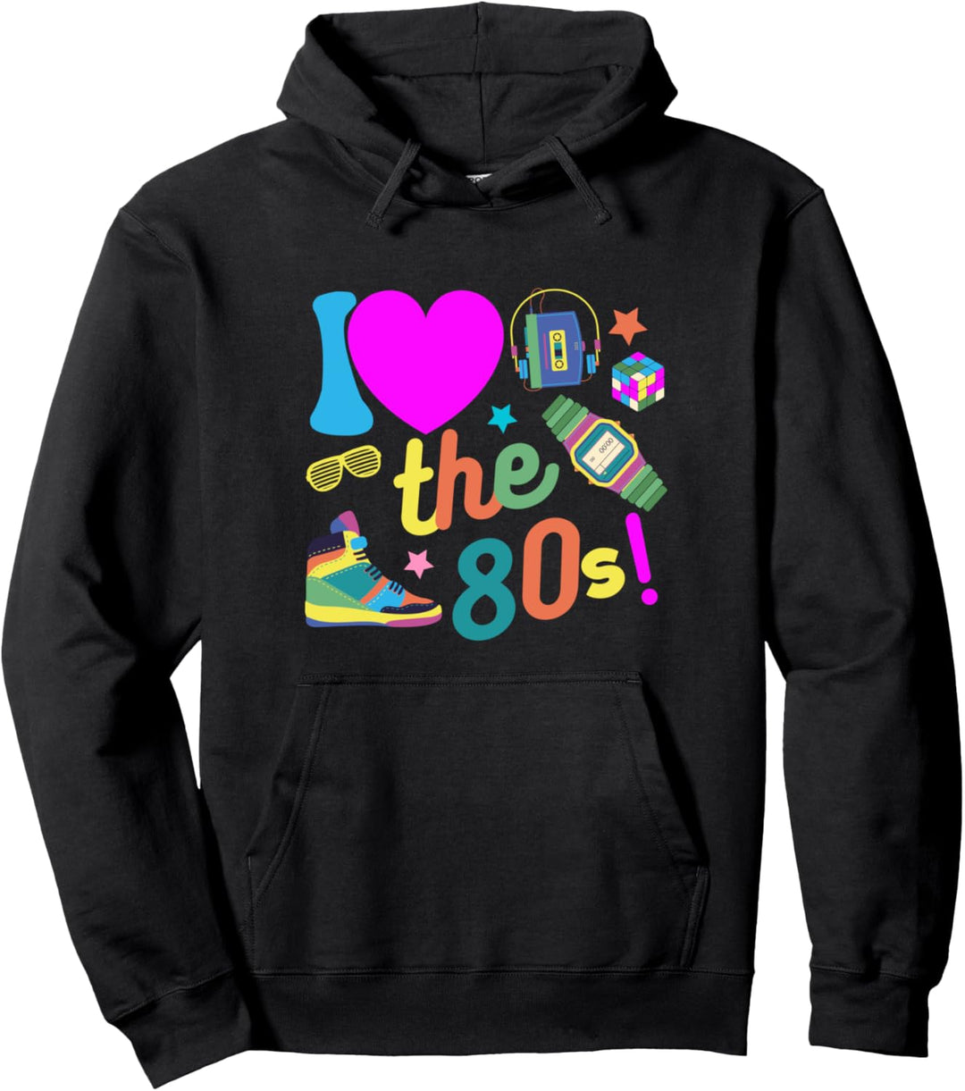 I love the 80s Ich liebe die 80er Jahre Kostüme Damen Herren Pullover Hoodie