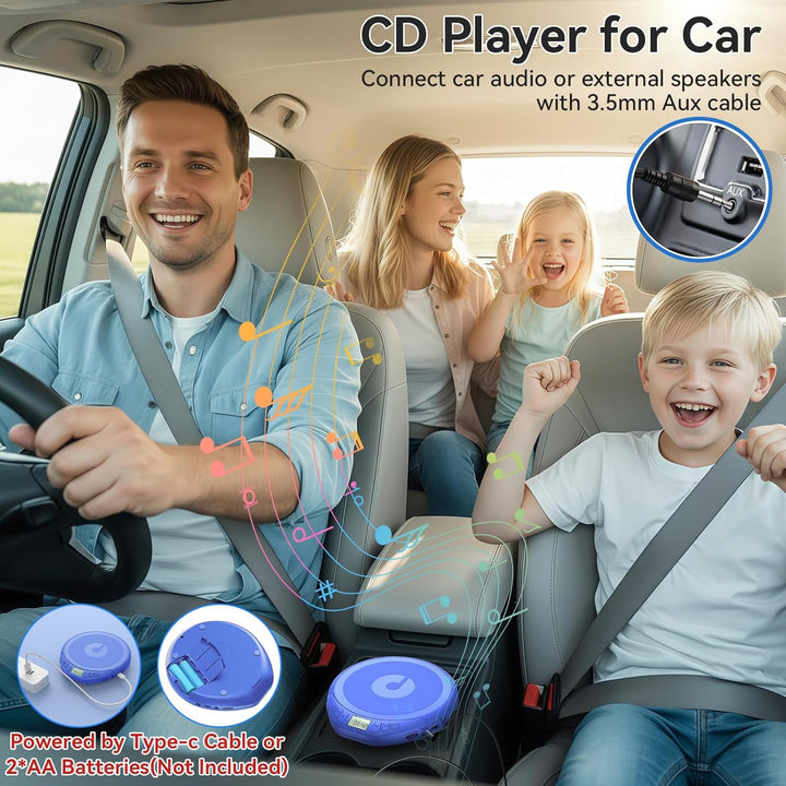 CD Player Tragbar: KOVCDVI Tragbarer CD-Player mit LCD-Display, Unterstützt CD-R/CD-RW/MP3-Wiedergab