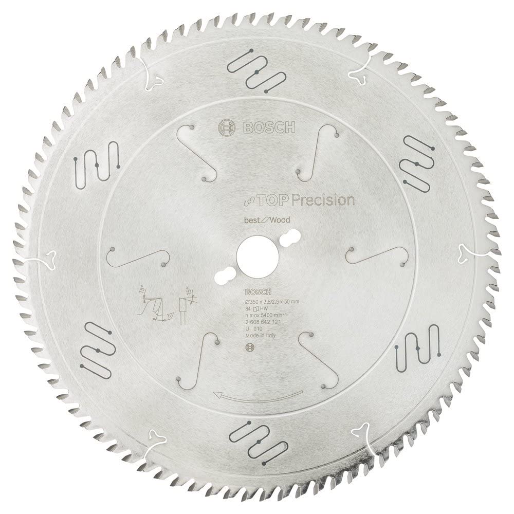 Bosch Professional Kreissägeblatt Top Precision Best für Wood, 350 x 30 x 3,5 mm, 84, 2608642121, 35