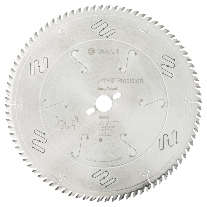 Bosch Professional Kreissägeblatt Top Precision Best für Wood, 350 x 30 x 3,5 mm, 84, 2608642121, 35