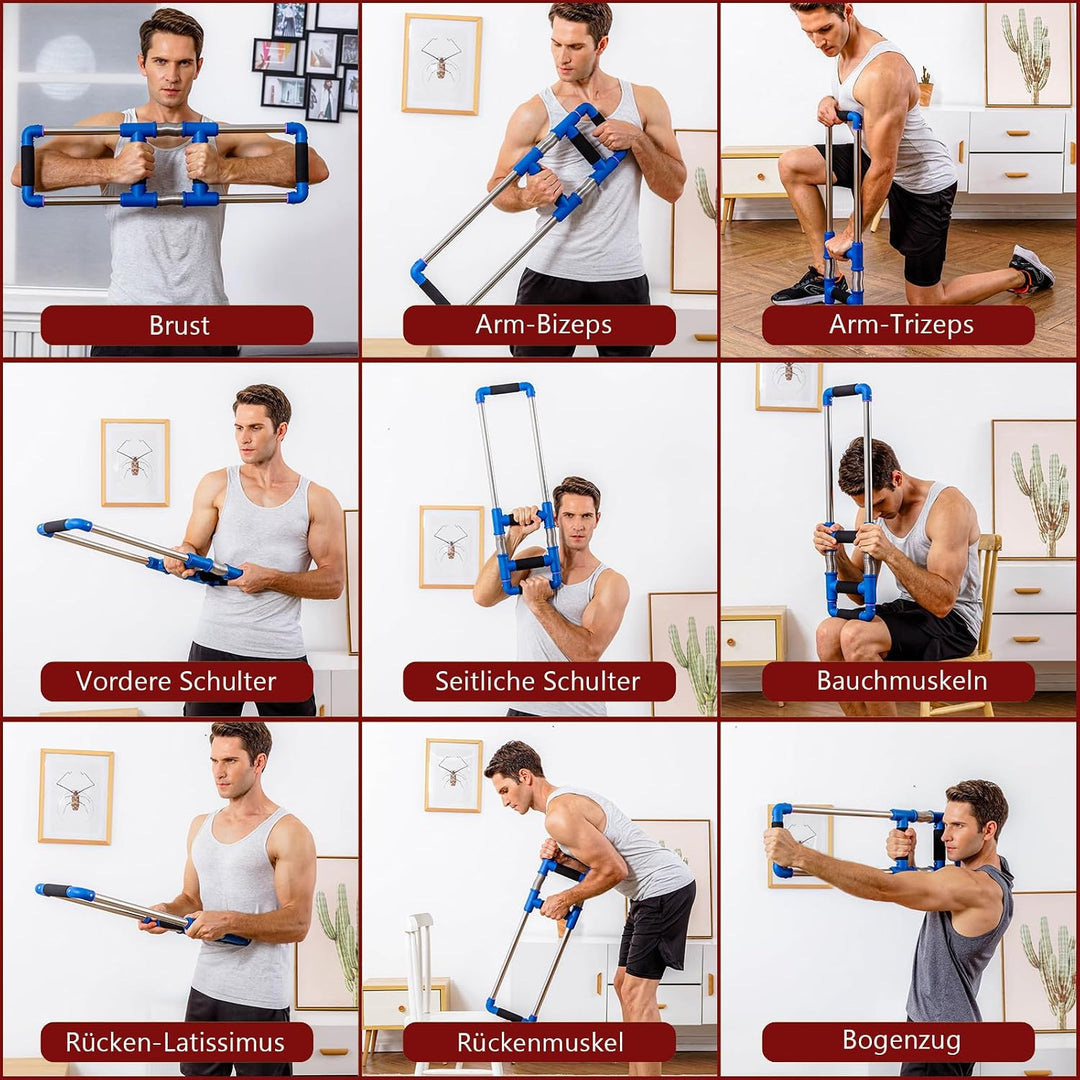 GoFitness Push Down Bar Brusttrainer Fitnessgerät für Zuhause - Krafttraining Sportgerät für Brustmu
