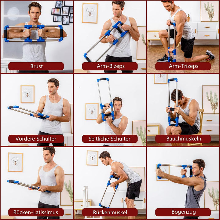GoFitness Push Down Bar Brusttrainer Fitnessgerät für Zuhause - Krafttraining Sportgerät für Brustmu