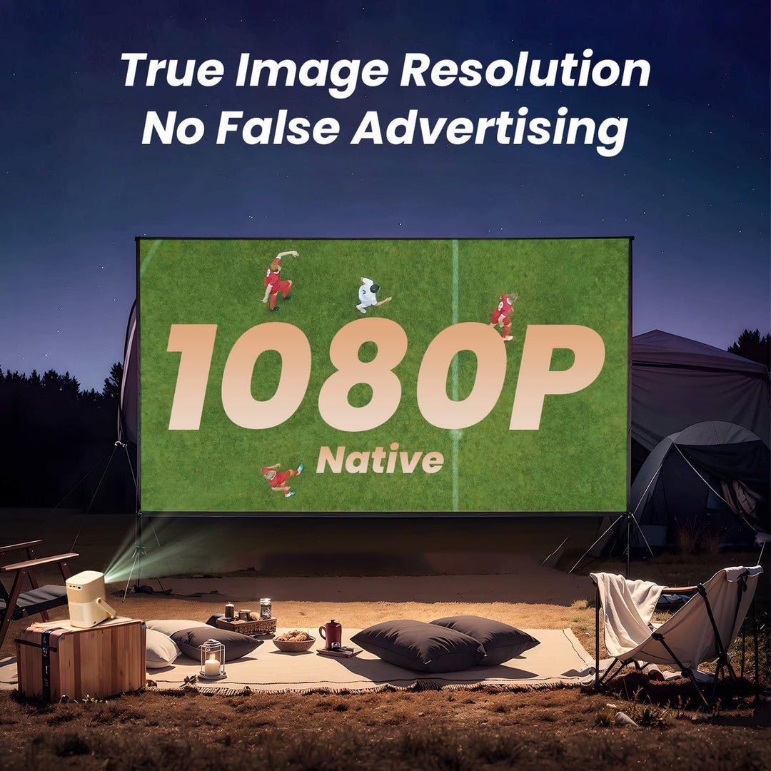 Beamer Outdoor mit wiederaufladbarem Akku, Beamer Sound von JBL, Native 1080P 450ANSI FHD Tragbarer