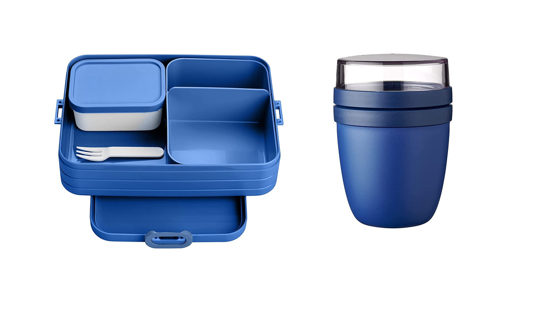 Mepal Brotdose Lunch to go Set - inkl. Lunchpot - Brotdose Large mit Bento Box - Lunchbox für kleine
