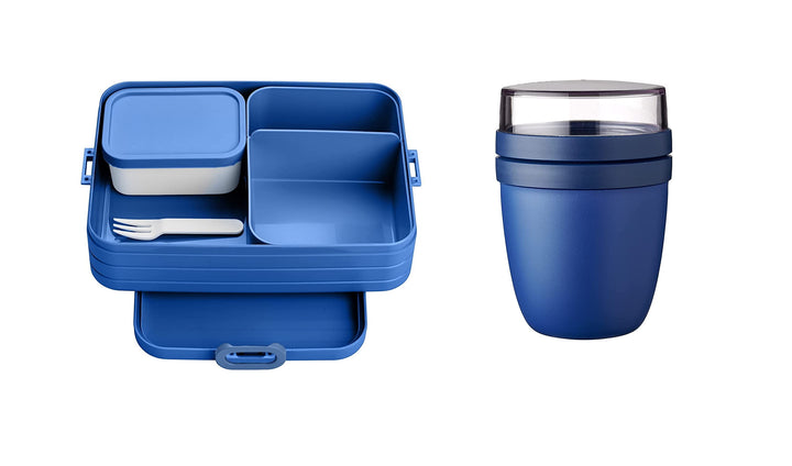 Mepal Brotdose Lunch to go Set - inkl. Lunchpot - Brotdose Large mit Bento Box - Lunchbox für kleine