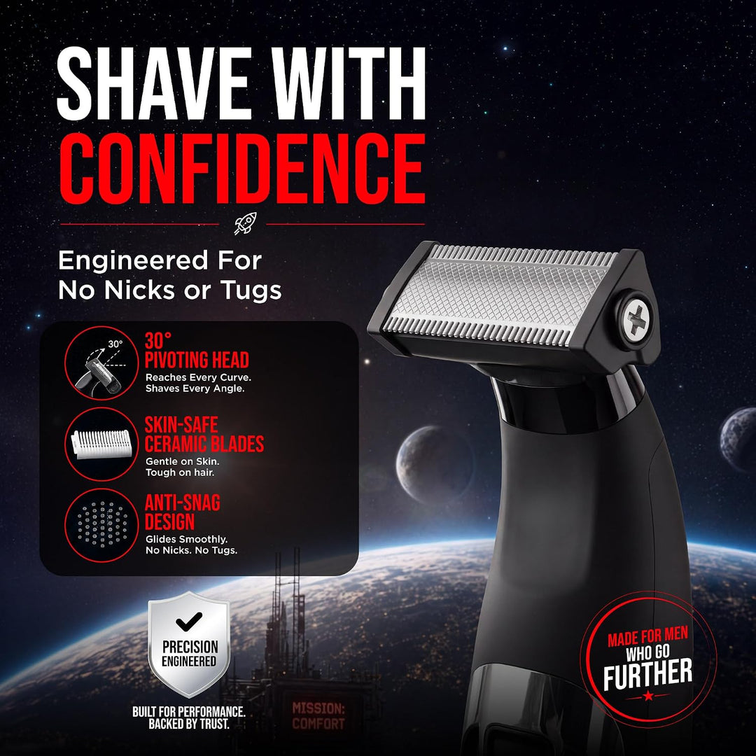 HAPPY NUTS The Ballber™ Electric Body Hair Trimmer for Men - Mens Body Groomer Kit for Privates - IP