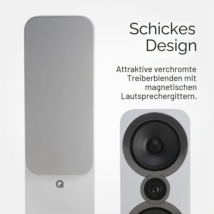 Q ACOUSTICS 3050i Standlautsprecher Paar Arctic White - 2-Wege-Reflexgehäuse, Bass-Treiber 2 x 165 m