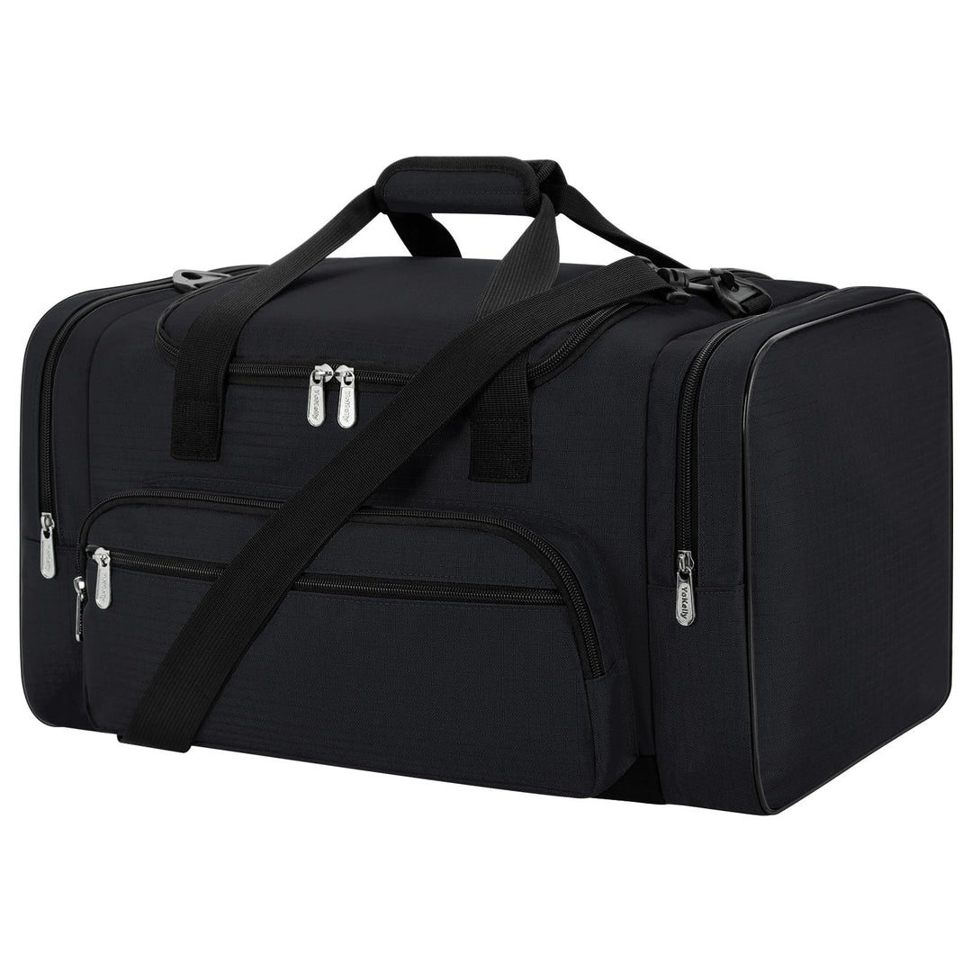 Sporttasche Reisetasche Fitness Tasche mit Schultergurt Wochenendtasche für Damen und Herren (Schwar