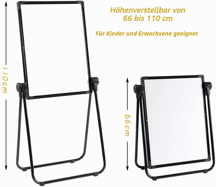 DOEWORKS Kinder Staffelei Magnetische Whiteboard U-Ständer, Doppelseitiges Whiteboard & Kreidetafel
