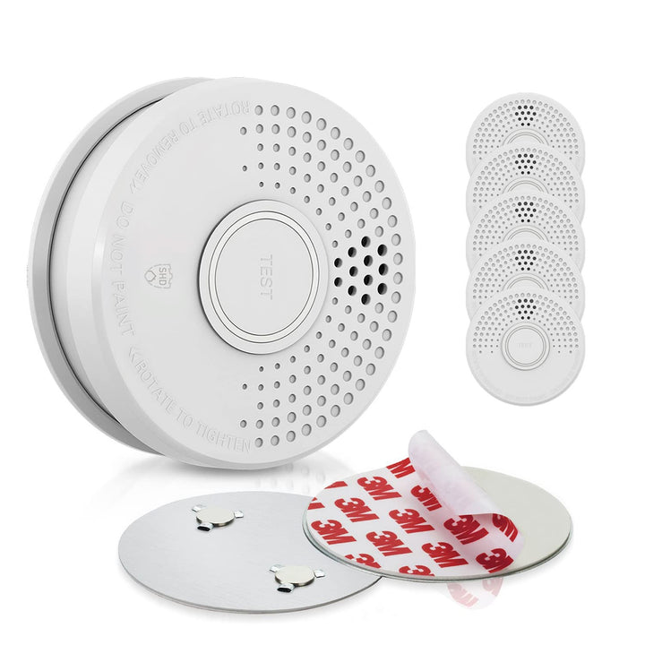 SHD by OneConcept Rauchmelder mit Magnethalterung, 6X Mini-Rauchmelder, Feuermelder mit Batterie, Ra