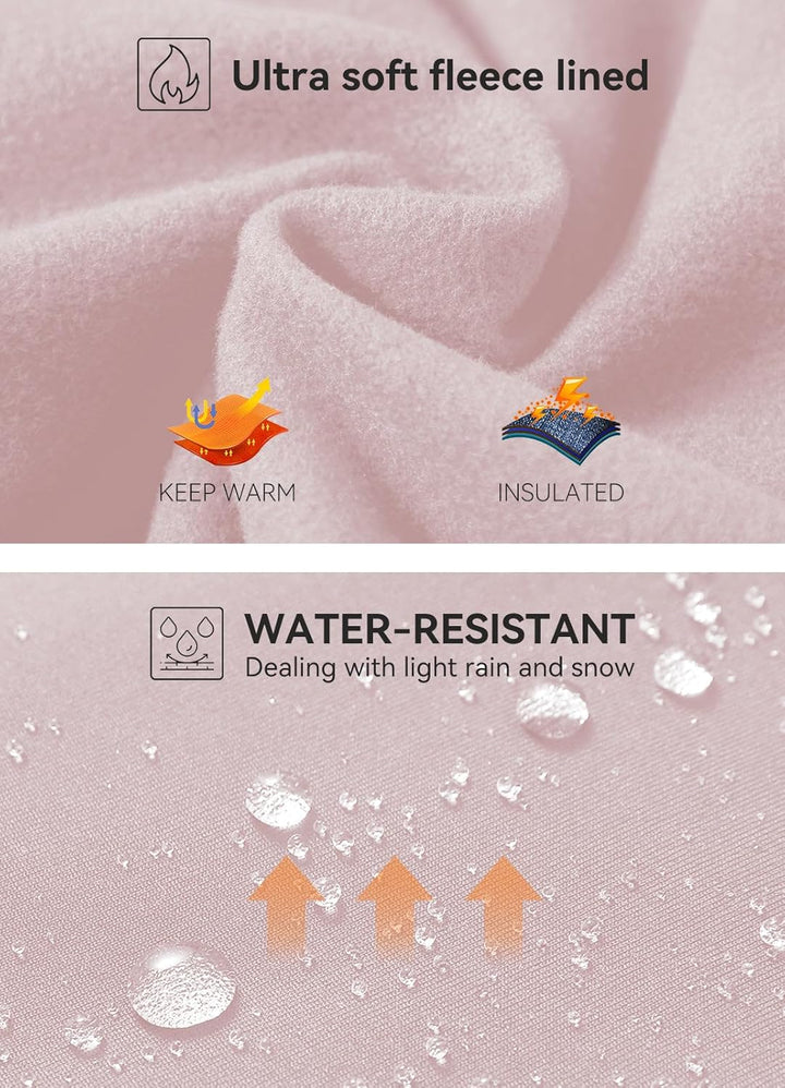 baleaf Damen Leggings Damen Reissverschlusstasche Sporthose Winter Thermo Legging gefüttert Fleeceho