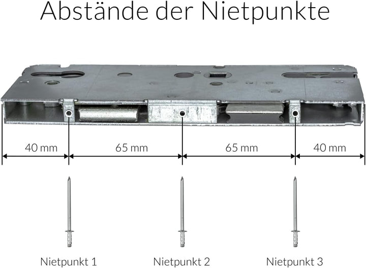 KFV Reparaturschloss 8092 | Einsteckschloss Renovierungsschloss für Mehrfachverriegelungen - Schloss