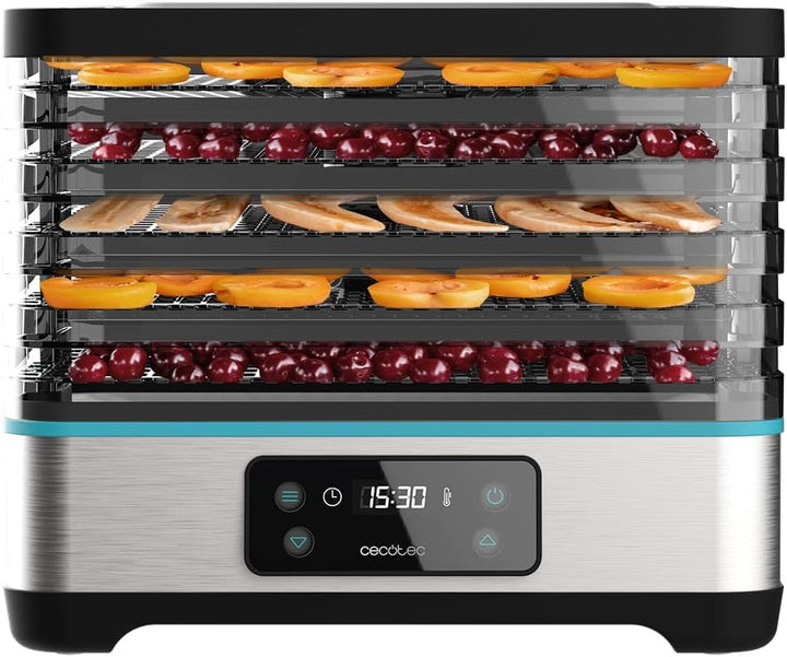 Cecotec VitaDry Pro Lebensmitteldehydrator, 300 W, Fruchtdehydrator mit 5 Ablagen, höhenverstellbar,