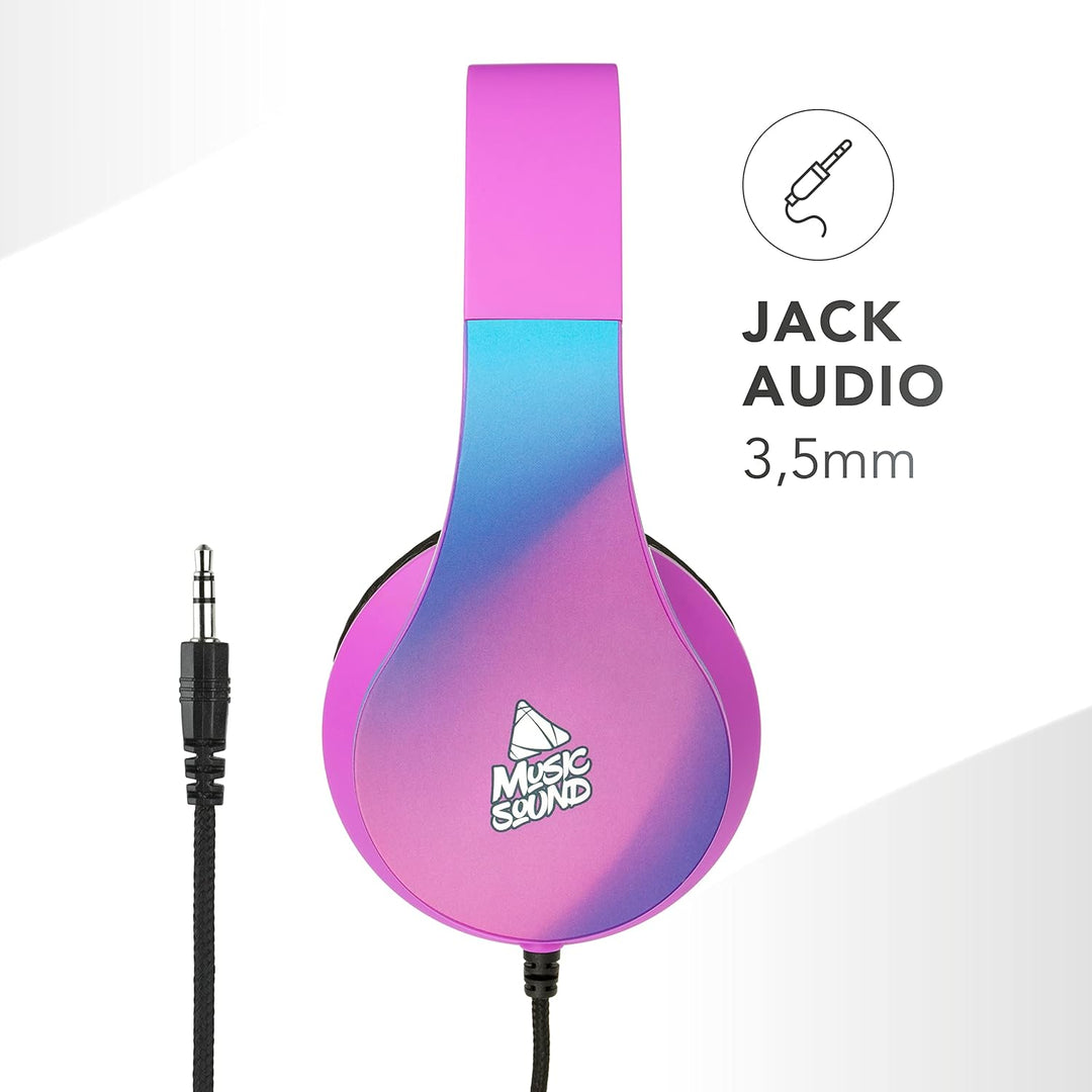 Music Sound | Bügelkopfhörer mit Kabel Over Ear Fantasy | Erweiterbarer und Faltbarer On-Ear-Kopfhör