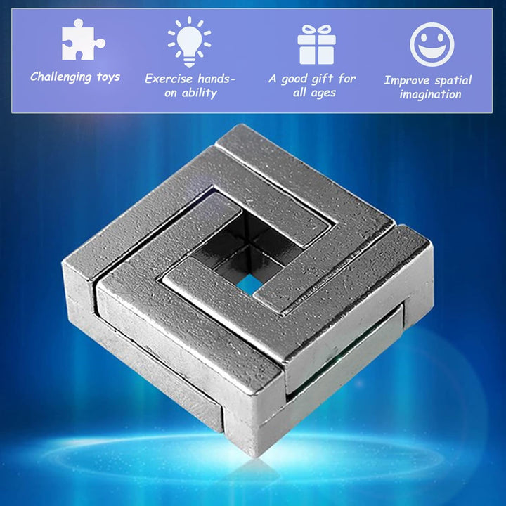 RoseFlower 3D Metall Knobelspiele, 4 Stück IQ Spiele Puzzle Set, Brainteaser Puzzle, Metall Draht Ge