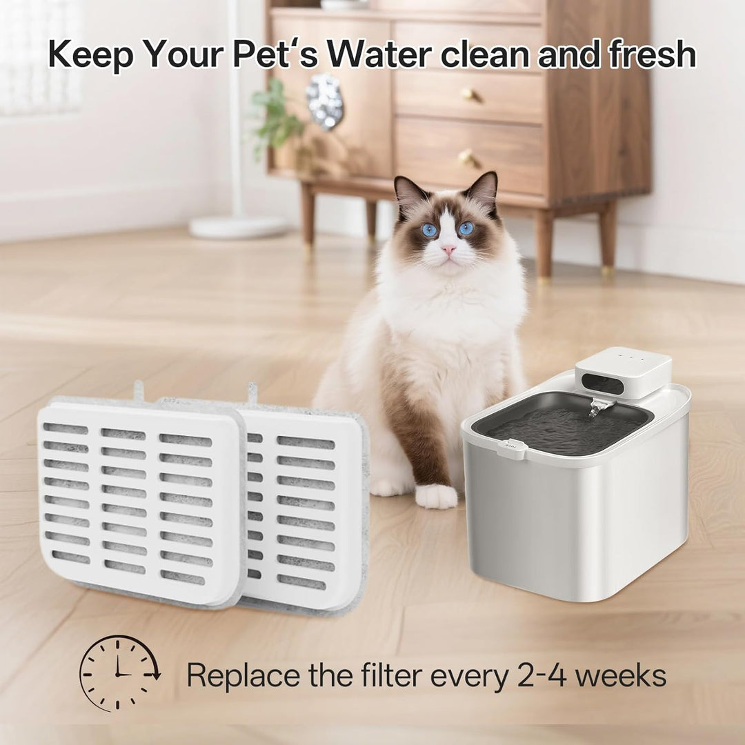 Katzenbrunnen Filter, 10 Stück Katzenbrunnen Filter und 10 Stück Schwämme für 3L EVERWEET MAX Katzen