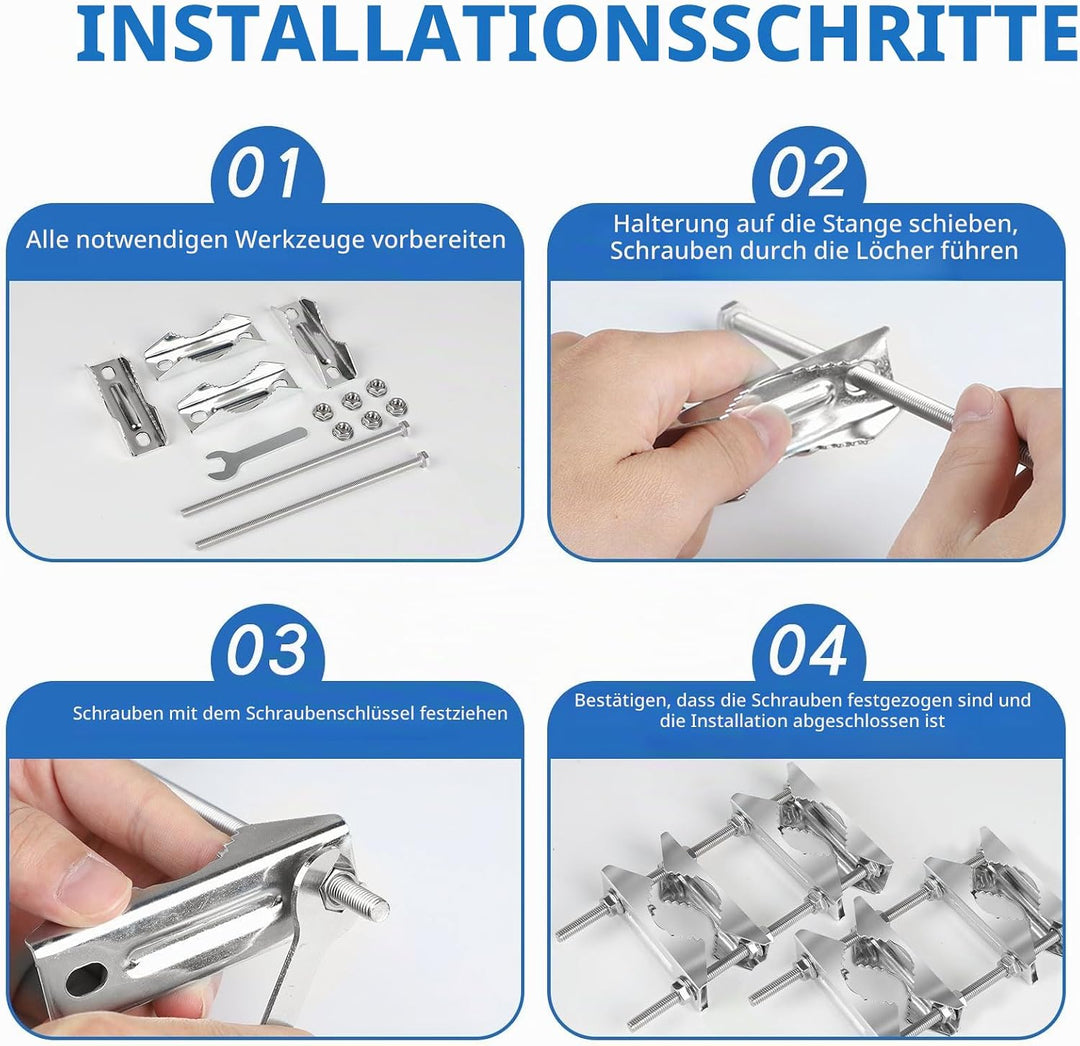 SUPAWAY 2 Stück Doppelte Antennenmastklemme, Antennenmast-Montage-Kits, SAT Mastschelle, TV CB-Anten
