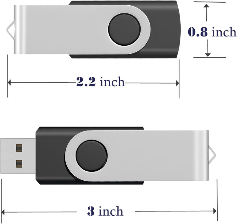 USB-Stick, 2 GB, USB 2.0, drehbar, für PC, Laptop, 10 Farben, 2 GB x 100 Stück 2Go 10 Farben - 100,