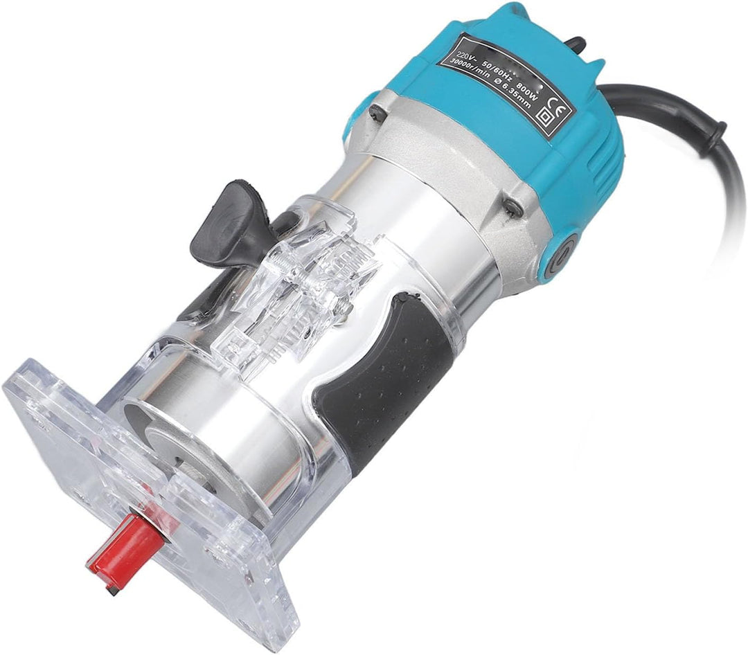 800W Kompakt Elektro Holzschneider Oberfräse, 6,5 Ampere Motor, Holzfräse mit Linearer Führungsschie
