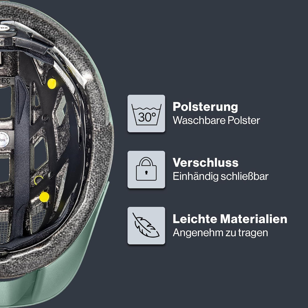 uvex Unisex – Erwachsene, city i-vo Fahrradhelm moss green matt 52-57 cm Single, moss green matt 52-