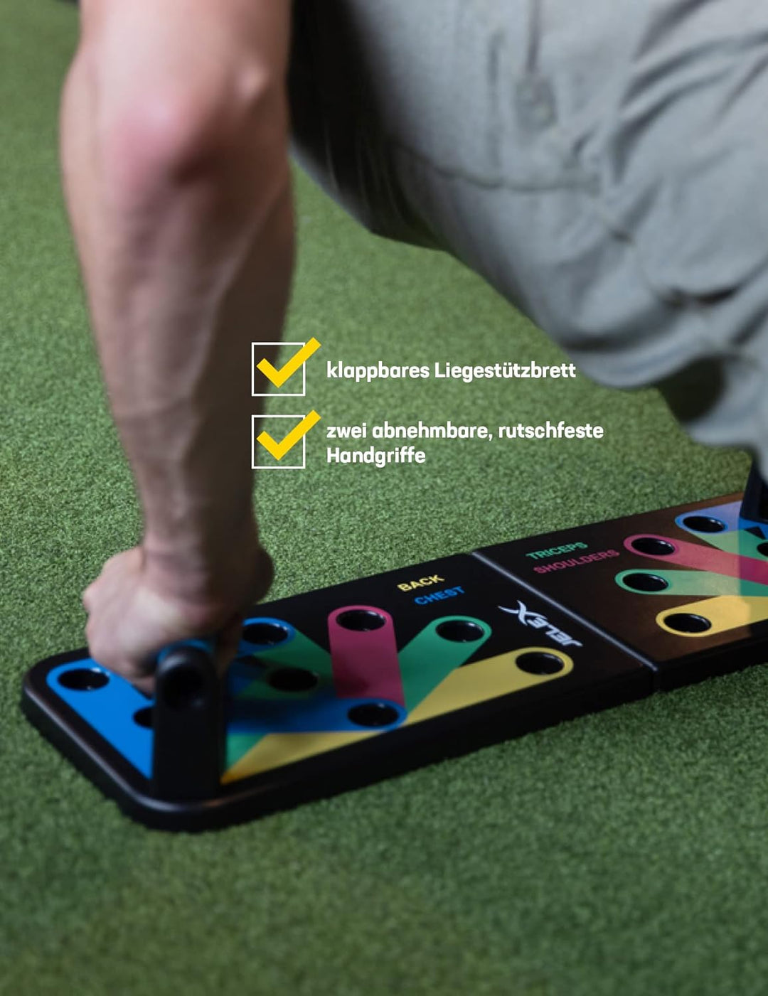 JELEX Tornado Chest Push Up Board Liegestützbrett multifunktional Fitness-Board 64 cm 19 cm inklusiv