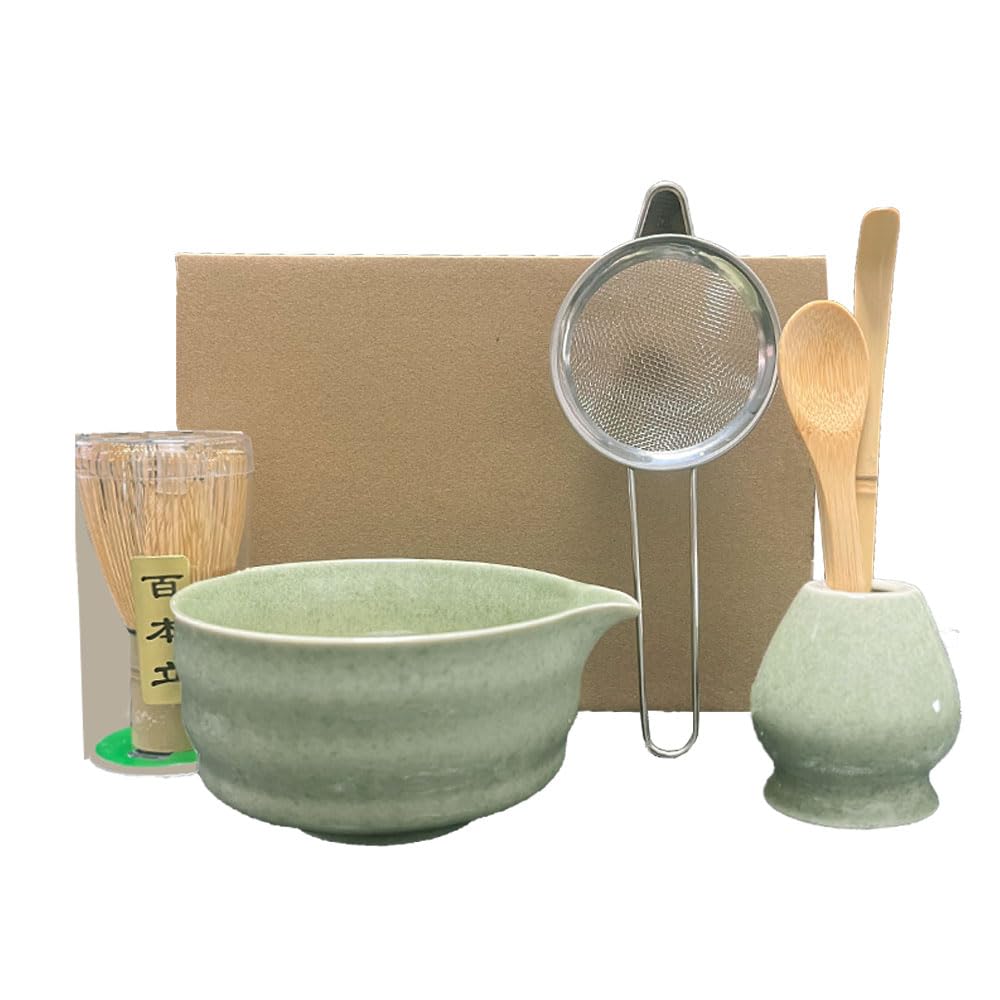 Premium Matcha Set – Matcha Schale, Bambusbesen und Matcha-Löffel Filterlöffel Matcha Set– Vollständ