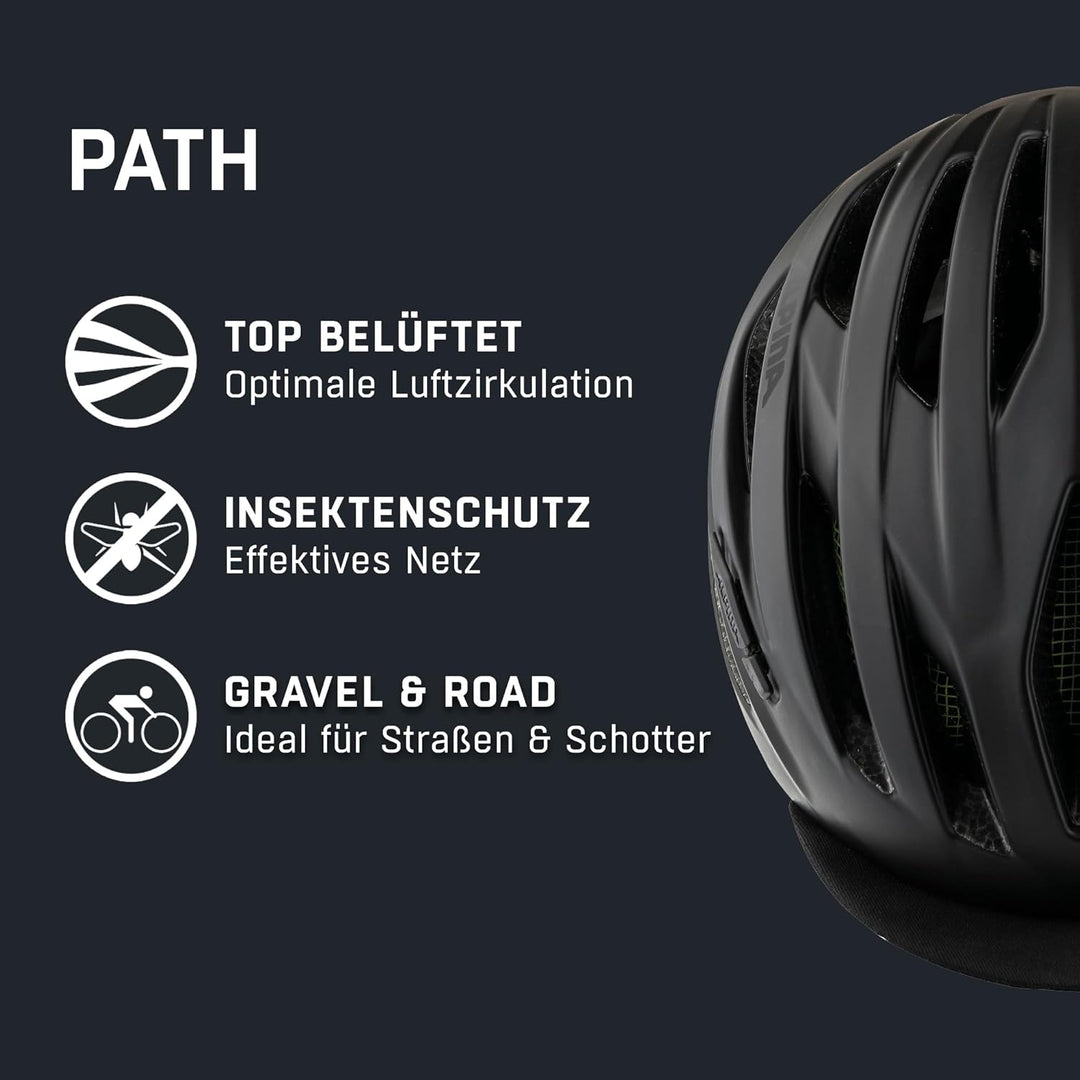 ALPINA Path Helm schwarz 51-56 cm, 51-56 cm