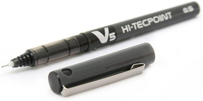 Pilot V5 Hi-Tecpoint Tintenroller (Nadelspitze, Flüssigtinte) 12 Stück schwarz Schwarz 12 Stück (1er