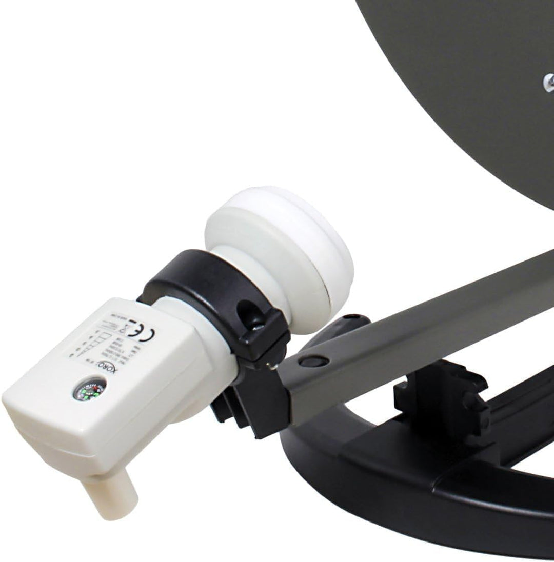 XORO Single LNB mit integriertem digitalem SAT-Finder, SF100, ideal für Camping, schnelle und einfac