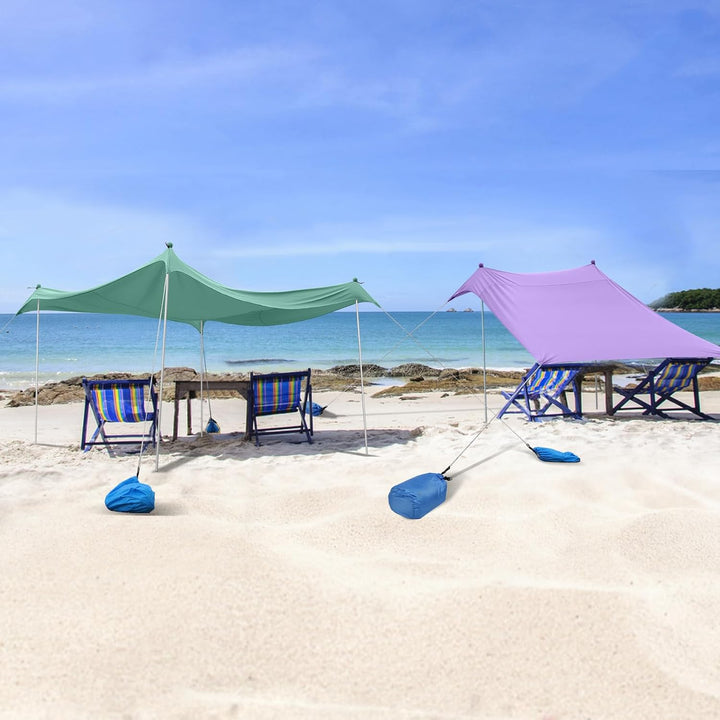 JAICOM Strandzelt, 3x3m Strandmuschel, UPF50+ UV-Schutz und Wasserdicht Sonnensegel, Mit Sandschaufe