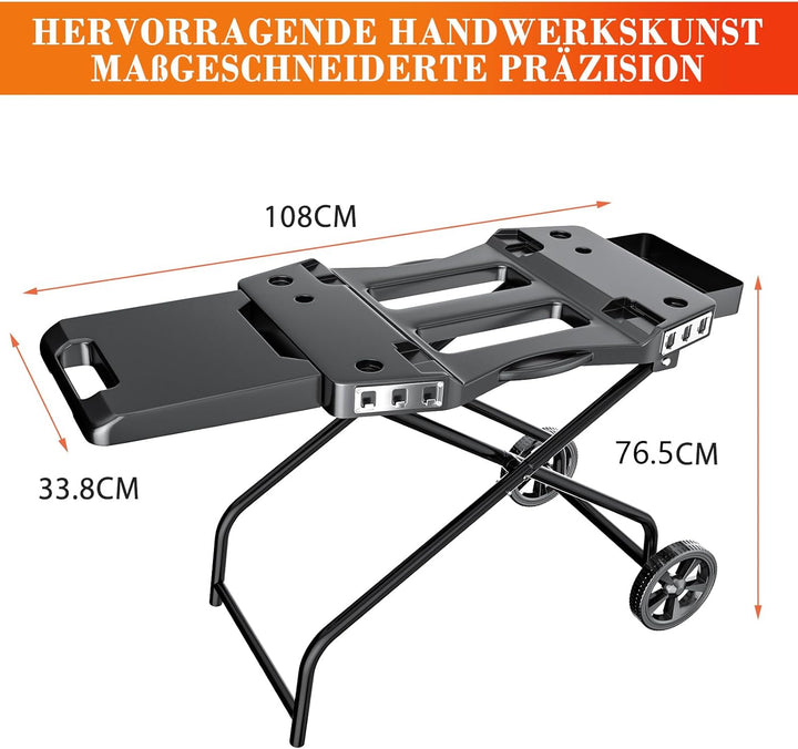 Denmay Tragbarer Grillwagen für Ninja Woodfire OG700 Serie, faltbarer Outdoor Grillständer für Ninja