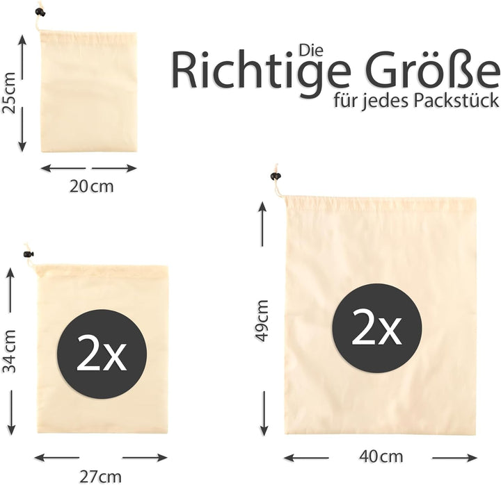 EAZY CASE Koffer Packbeutel Set 5-teilig, Reisebeutel in verschiedenen Grössen, Koffer Organizer auc