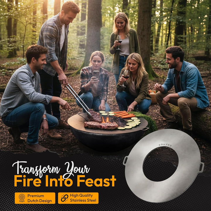 BonFeu Plancha Feuerplatte Ø80cm - 6mm Dick - Grillplatte Rund - Grillplatte für Feuertonne - Feuerp