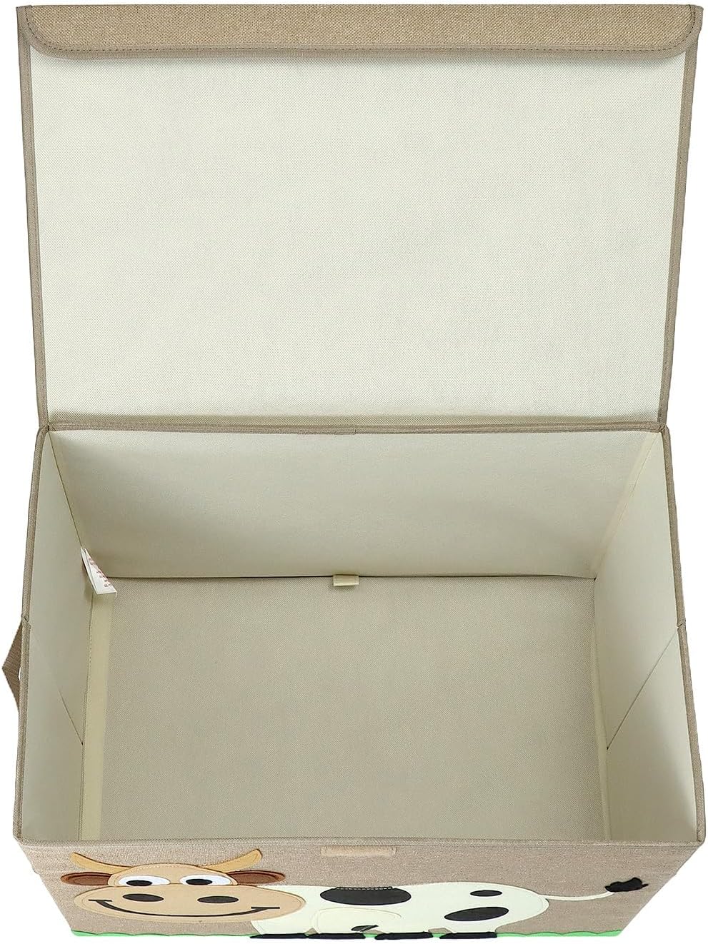 QWORK® Grosse Faltbare Aufbewahrungsbox mit Deckel, 53x36x36 cm, 65 Liter - Sitztruhe für Aufbewahru