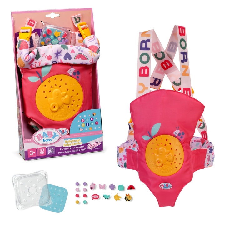 BABY born Babytrage Pin-Play für Puppen - Inkl. verstellbarem Gurtsystem für verschiedene Kindergrös