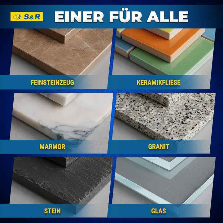 S&R Professional 2-tlg Diamantbohrer M14, Diamant Fliesenbohrer Set 12mm für Winkelschleifer, für Ha