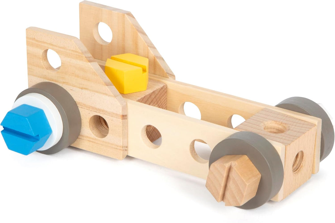 small foot Werkzeugkasten und Werkbank „Workshop“, mit Werkzeug und Zubehör aus Holz, für Kinder ab