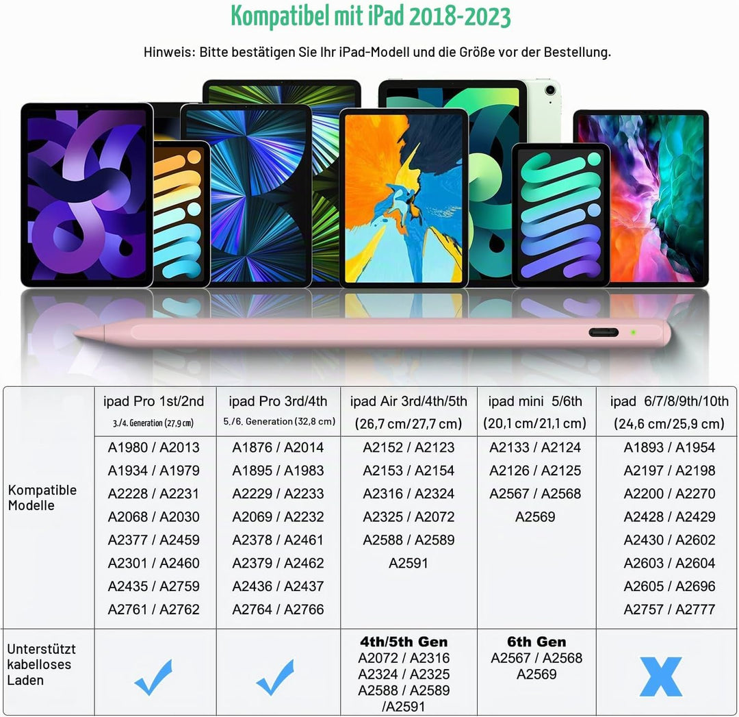 iPencil 2. Generation für iPad (2018-2024), Magnetische drahtlose Aufladung Stift für iPad, BONZATA