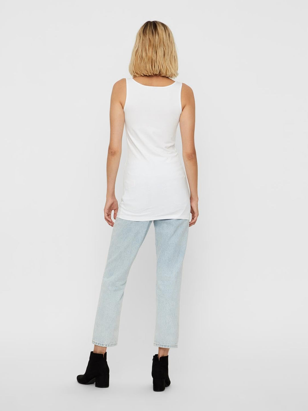 VERO MODA Damen VMMAXI My Soft Long Tank TOP GA 4 10265024 S 4er Pack (2x Schwarz, 2x Bright White),