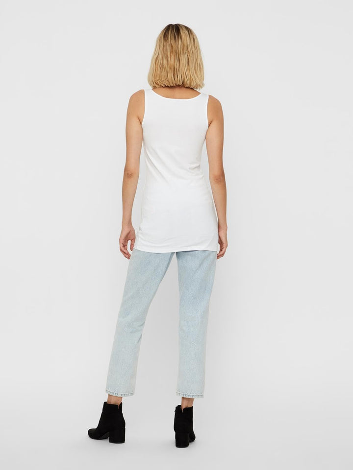 VERO MODA Damen VMMAXI My Soft Long Tank TOP GA 4 10265024 S 4er Pack (2x Schwarz, 2x Bright White),