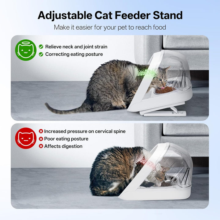 Verstellbarer Ständer für Microchip Futterautomat, Erhöhter Katzenfutterständer, 0, 15, 20 Grad Höhe