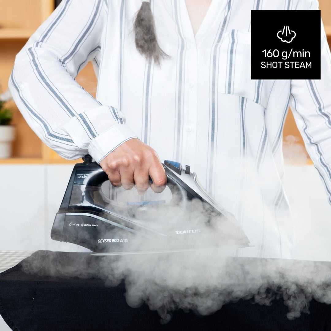Taurus STI2700 Bügeleisen | 2700 W | 160 g/min Dampfstoss | Anti-Kalk-System | Anti-Tropf | Schwarz
