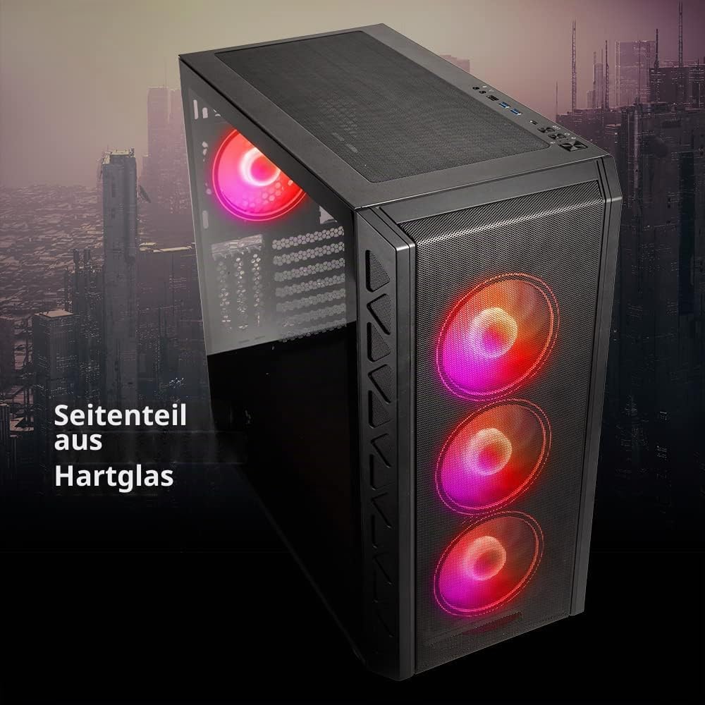 Kolink Citadel Mesh ARGB Midi-Tower PC Gehäuse E ATX Gehäuse RGB PC-Gehäuse, Tempered Glass Computer