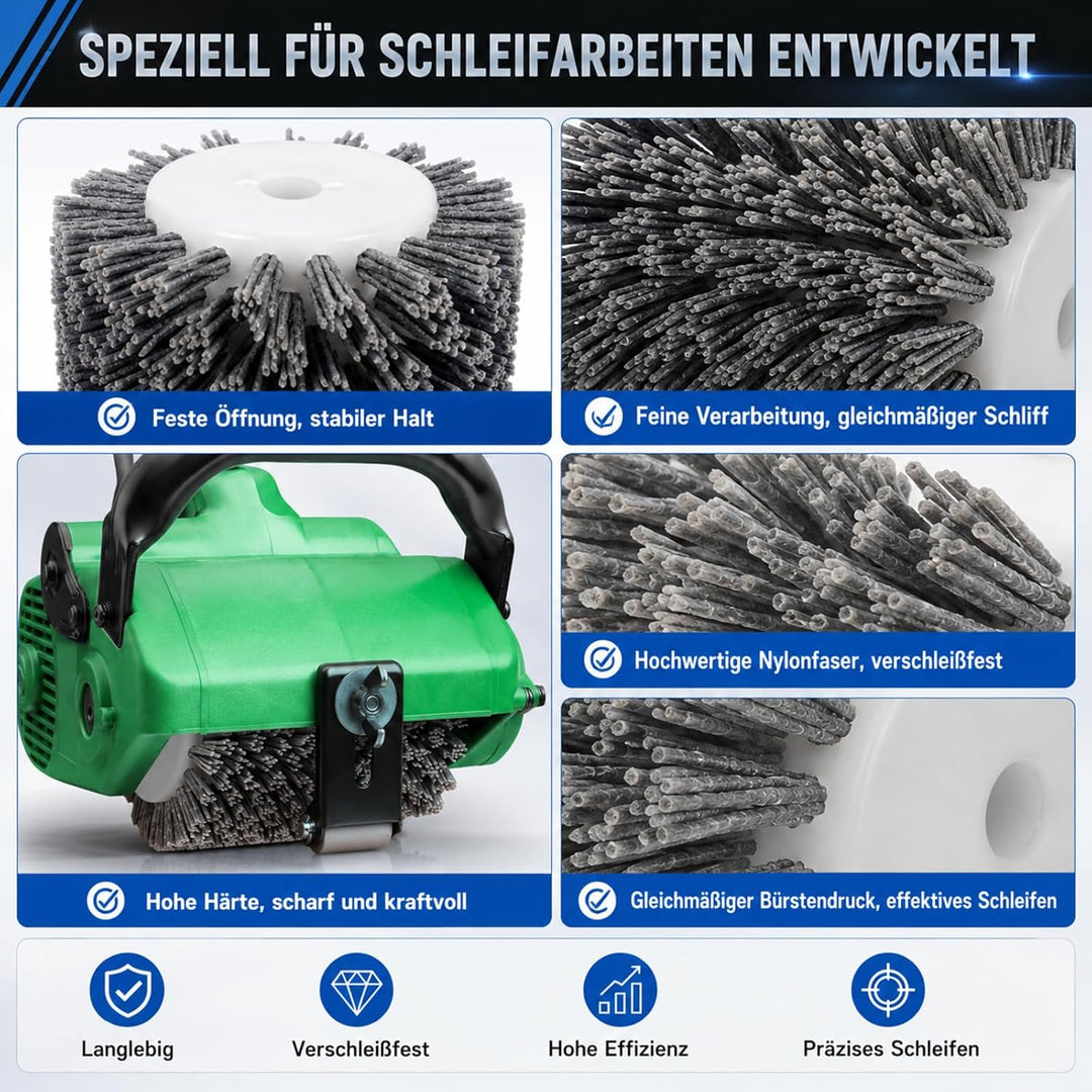 80 Körnung 120x100mm Schleifbürsten Nylonbürste Polierbürste zum Holzverarbeitung Grit Bürste Bristl