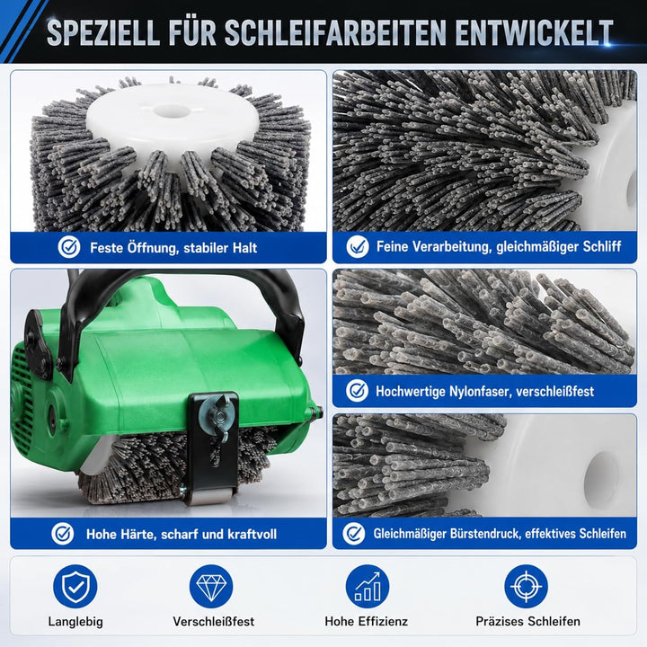 80 Körnung 120x100mm Schleifbürsten Nylonbürste Polierbürste zum Holzverarbeitung Grit Bürste Bristl