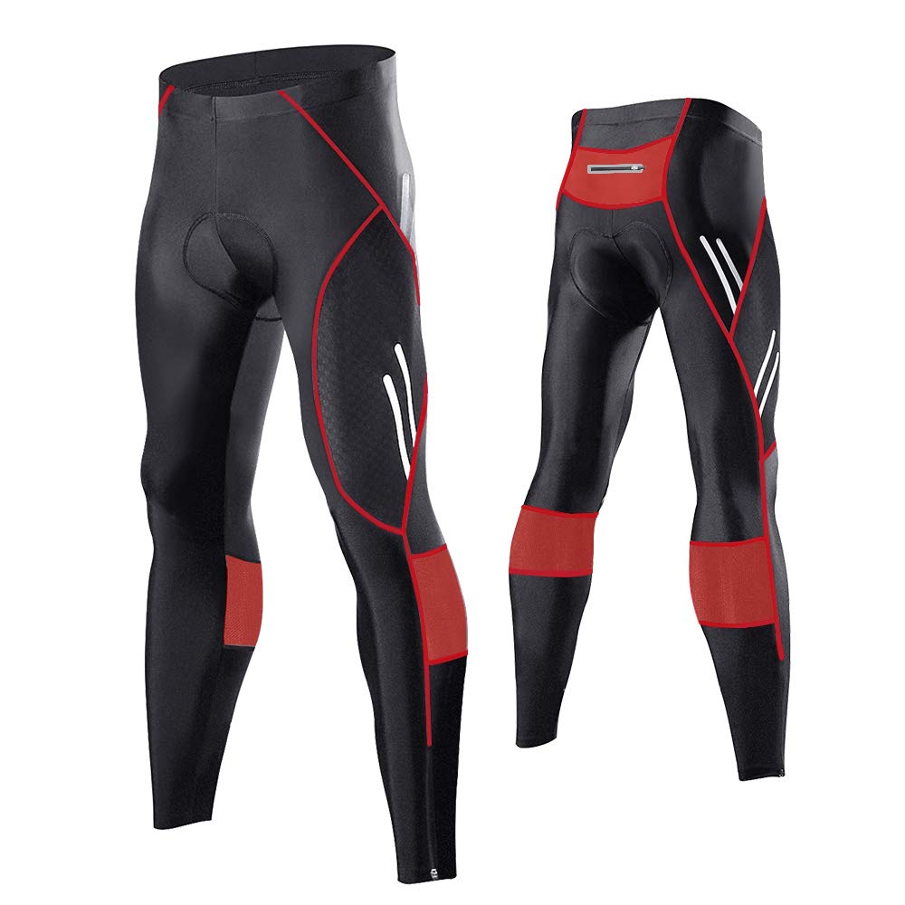 MEETWEE Herren Radlerhose Lange Fahrradhose, Kompression Radhose Leggings Radsport Hose für Männer E