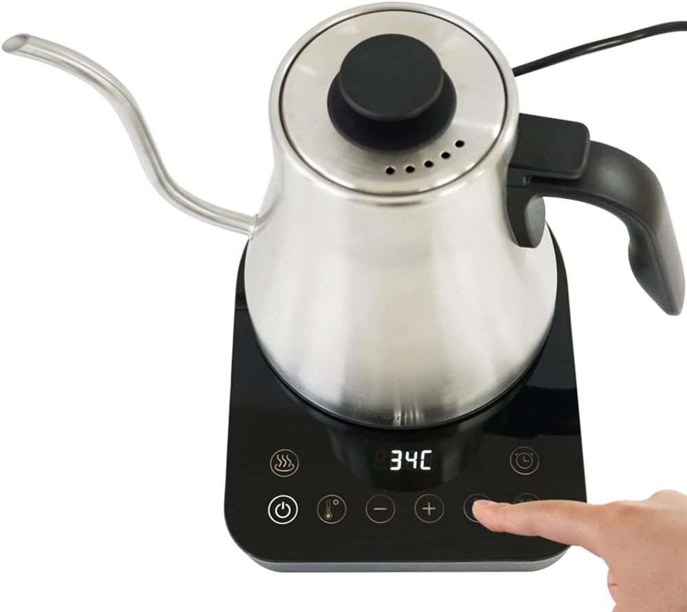 Elektrischer Schwanenhals Wasserkocher Kaffee- und Teekanne,Edelstahl Temperaturregelung Wasserkoche